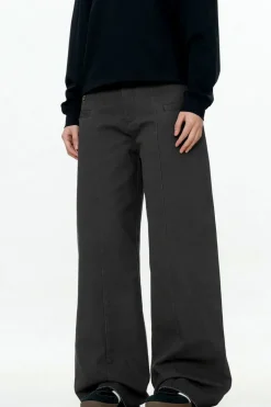 Cement Gray Straight Cargo Pants