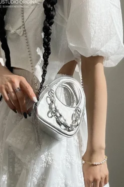 Chain Crossbody Mini Tote Bag