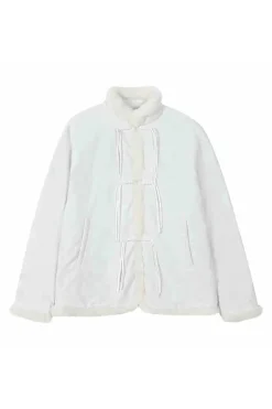 Chinese Button PU Padded Down Coat