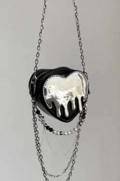 Chrome Heart-Shaped Logo Mini Bag