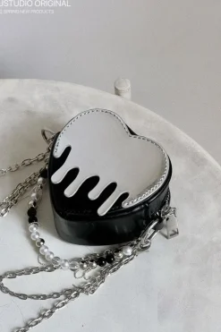 Chrome Heart-Shaped Logo Mini Bag