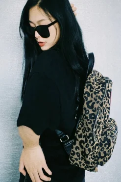 C-Logo Leopard Print Backpack