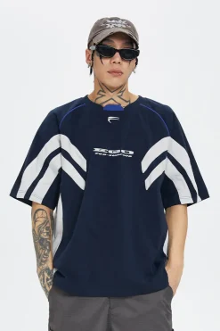 Color Block Cotton Vintage Tee