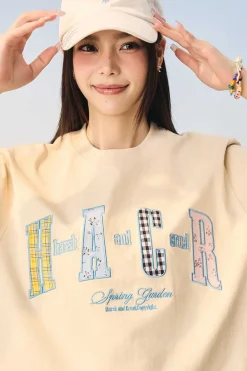 Colorblock Floral Patch Tee