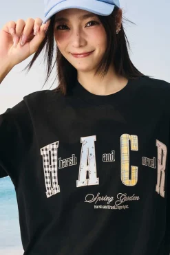Colorblock Floral Patch Tee