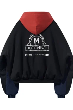 Colorblock Hooded Winter Jacket