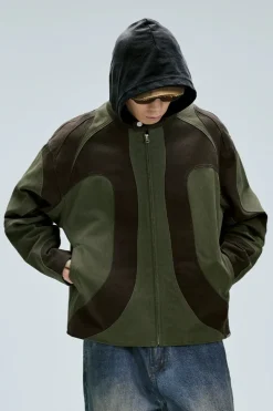 Colorblock Patchwork Flight Jacket