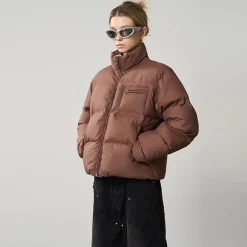 Contrast Zipper Padded Down Jacket