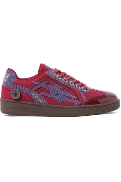 Coral Red Retro Trainer Sneakers