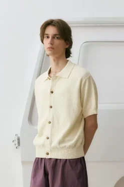 Cotton Jacquard Knit Cardigan