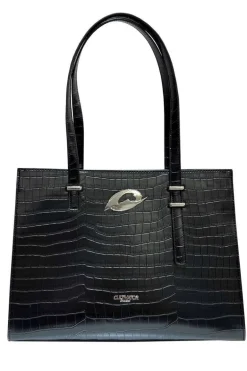 Crocodile Pattern Logo Tote Bag