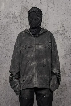 Cross Patchwork Hooded Sweatshirt