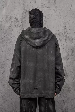 Cross Patchwork Hooded Sweatshirt