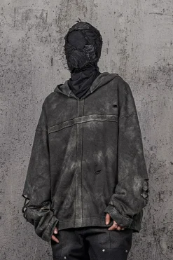 Cross Patchwork Hooded Sweatshirt