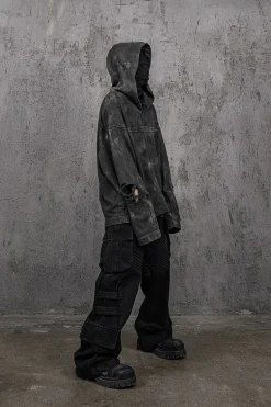 Cross Patchwork Hooded Sweatshirt