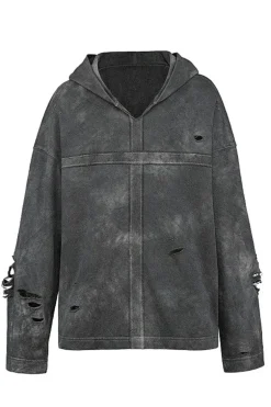 Cross Patchwork Hooded Sweatshirt