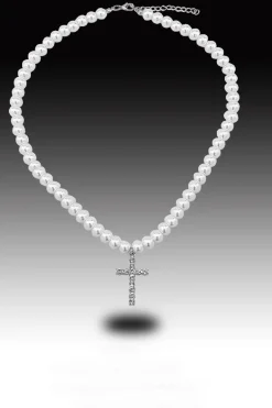 Cross Pearl Necklace