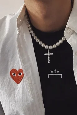 Cross Pearl Necklace
