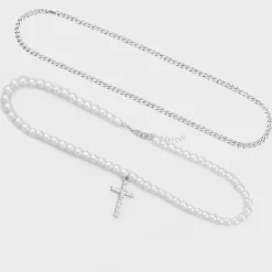 Cross Pearl Necklace
