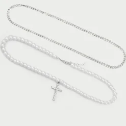 Cross Pearl Necklace