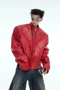 3D Embossed Biker Jacket
