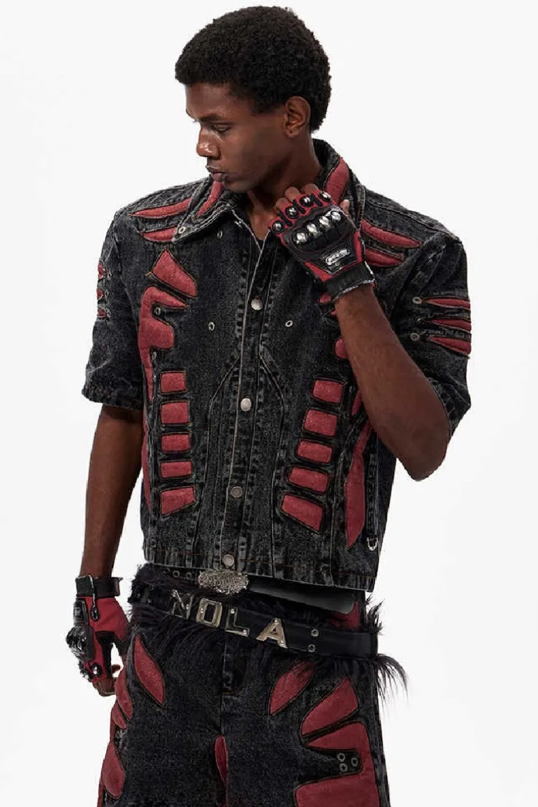 3D Skeleton Denim Jacket