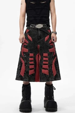 3D Skeleton Denim Shorts