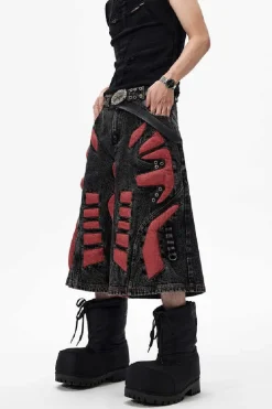 3D Skeleton Denim Shorts
