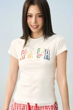 3D Yarn Flower Loose Tee