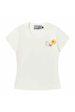3D Yarn Flower V-Neck Tee