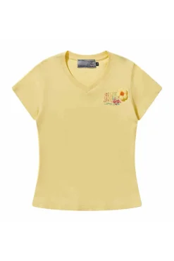3D Yarn Flower V-Neck Tee