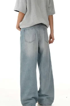 Deconstructed Straight Leg Jeans