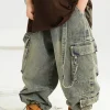 Denim Cargo Pants