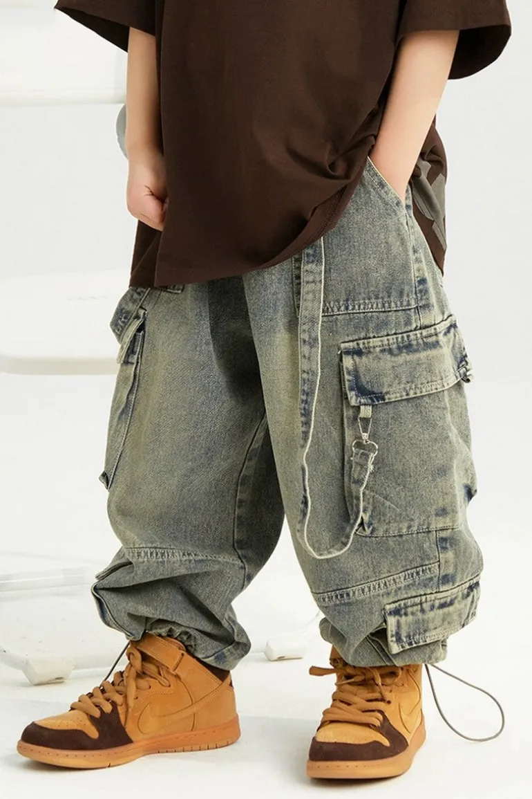 Denim Cargo Pants