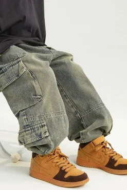 Denim Cargo Pants