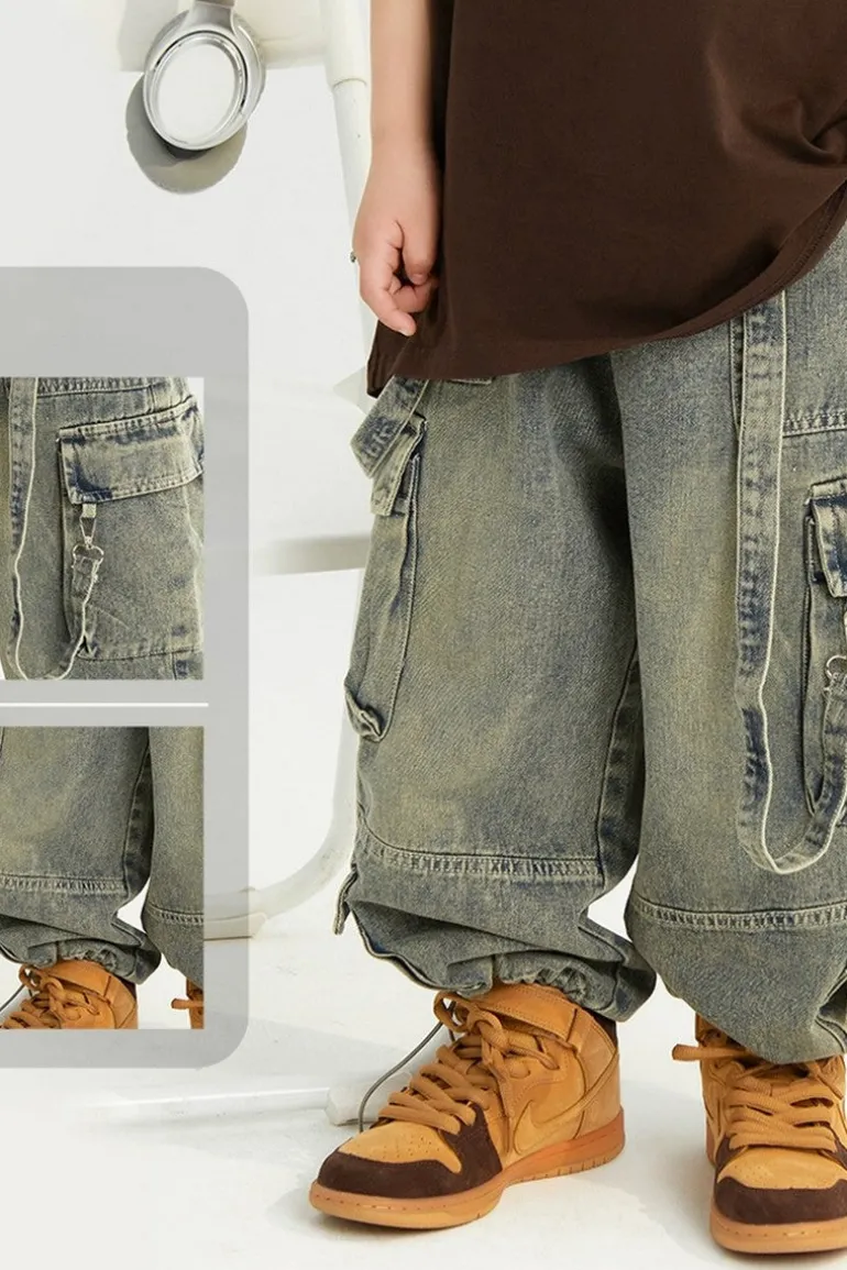 Denim Cargo Pants