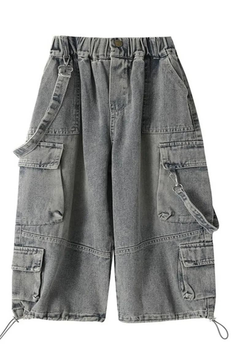 Denim Cargo Pants