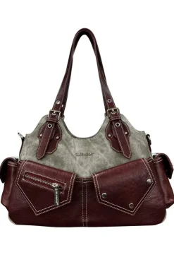 Denim Patchwork Underarm Bag