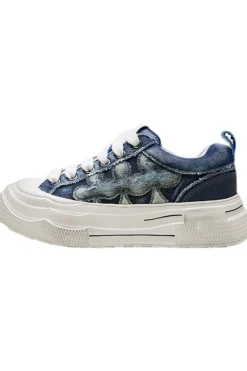 Denim Retro Canvas Low-Top Sneakers
