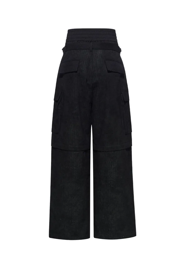 Detachable Double Waist Multi Pocket Cargo Pants