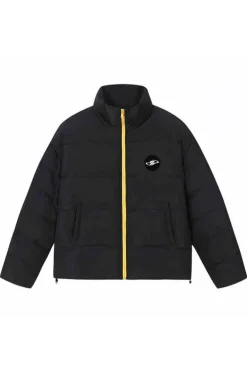 Detachable Padded Contrast Zip Down Coat