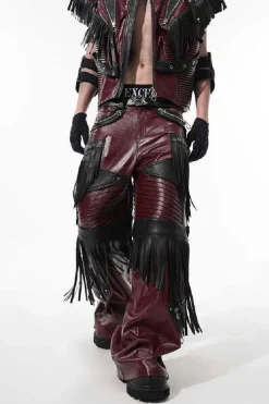 Detachable PU Fringe Pants