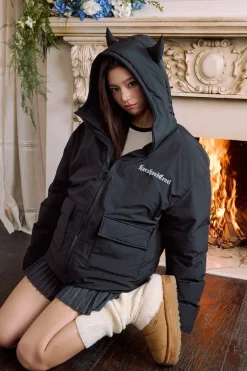 Devil Lace Patch Graphene Puffer Jacket