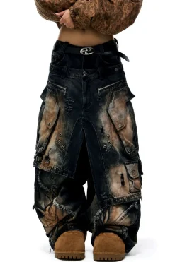 Distressed Armor Skirt Jeans