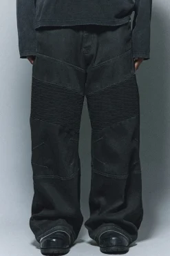 Distressed Biker Patchwork Pants