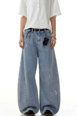 Distressed Blade Banana Jeans