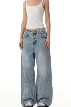 Distressed Blade Banana Jeans