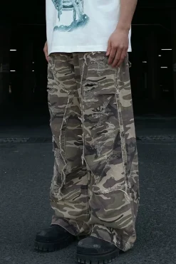 Distressed Camo Workwear Pants