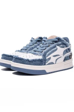 Distressed Denim Sneakers