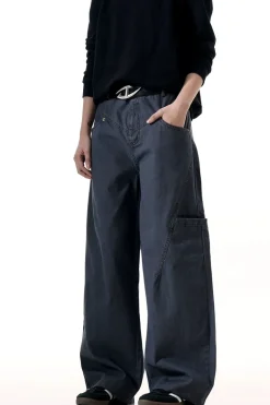 Distressed Gray Relaxed Cargo Pants